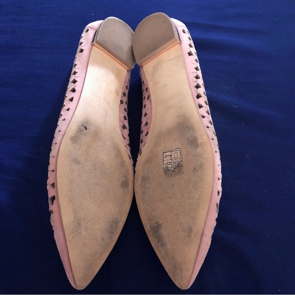 Nine West Ashling Leather Heart Cut-Out Flats Color Pink Size 8.5M - Picture 7 of 7